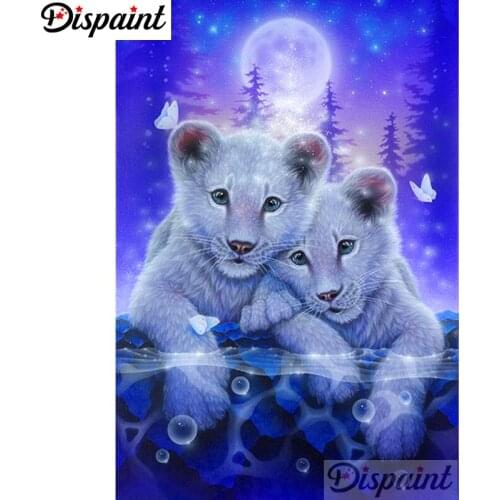 Dispaint Full Square/Round Drill 5D DIY Diamond Painting "Animal leopard scenery" Embroidery Cross Stitch 5D Home Decor A10442