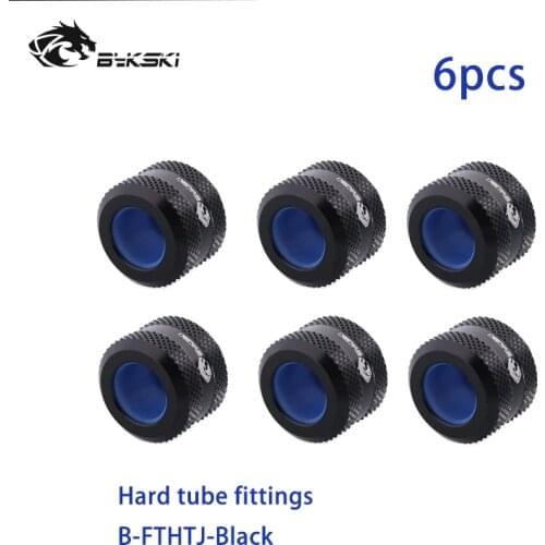 BYKSKI 6pcs/lot OD12mm/OD14mm/OD16mm Enhanced Anti-off Rubber Hand Compression Copper Fitting G1/4' use for Hard/Rigidity Tube