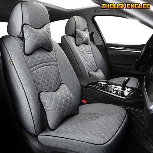 ZHOUSHENGLEE Custom FLAX car seat covers For JEEP Compass Wrangler Patriot Cherokee Grand Cherokee Commander Renegade car sears