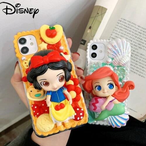 Disney cartoon girl mermaid snow white handmade diy cute phone case for iphone 12mini/11pro/12promax/se/xr/7plus/8p/xs/xsmax/xs