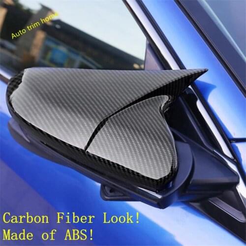 Door Rearview Mirror Protector Shell Case Accessories Cover Trim Fit For Honda Civic 2016 - 2019 Black / Carbon Fiber ABS