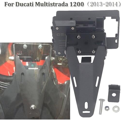 For Ducati Multistrada 1200 Motorcycle GPS Phone Holder Stand Bracket USB Charger GPS Moto 2013 2014 Multistrada 1200