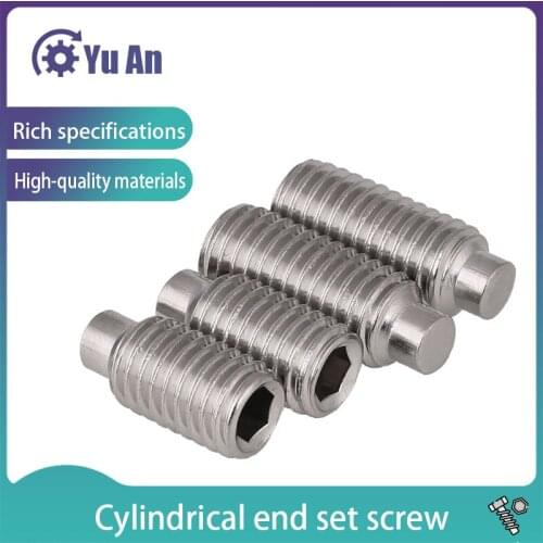 DIN915 304 Stainless Steel Inner Hexagonal Cylinder End Fastening Set Screw Convex End Fastening Headless Screw M8 M10 10PCS
