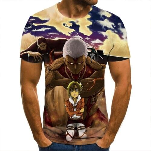 3D Men T-shirt Attack on Titan Monster Clothing Cool Tees Fashion Casual Summer Boy Kids Streetwear Women Children Short Sleeve