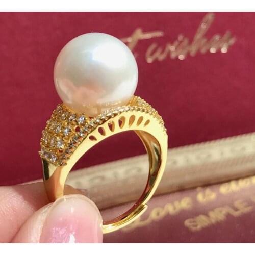 Hot Sale 925 Sterling Silver Adjustable Ring Settings Findings Mountings Parts for Pearl Corals Jade Crystal, 5pcs/lot