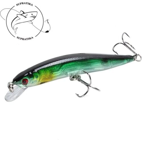 8.1G/10CM Artificial Wobbler Minnow Fishing Lure Hard Lure 3D Eyes Anti-Corrosion Diving Depth 0.5-1.5M Plastic Fishing Bait