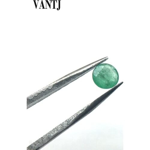 Vantj 100% Natural Emerald Loose Gemstone Round 5MM Specimens Customizable Diy for Silver Gold Women Jewelry Free Shipping
