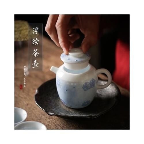Ceramic Teapot Hand-painted Pile Of Plum Blossom Filter tea pot set Kung Fu Green tea Oolong Teaware Free Shipping