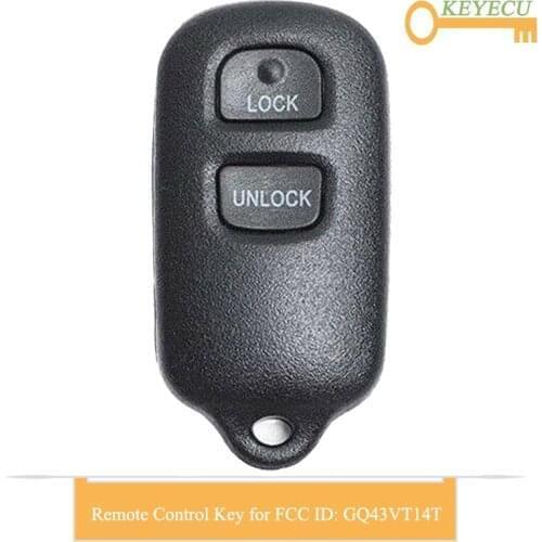 KEYECU Remote Control Car Key for Toyota Corolla 2003- 2010, Sienna 1999- 2003, Camry 2000 2001, Fob 2+1 3 Buttons - GQ43VT14T