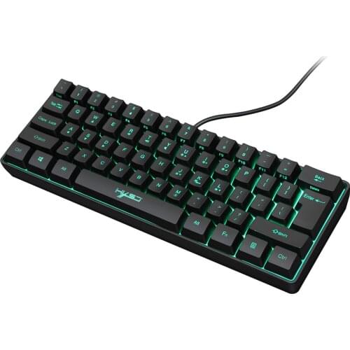 Wired Gaming Keyboard Adjustable RGB Backlit Multiple Shortcut 61 Keys keyboard Mechanical Feeling For Computer Laptop PC Gamer