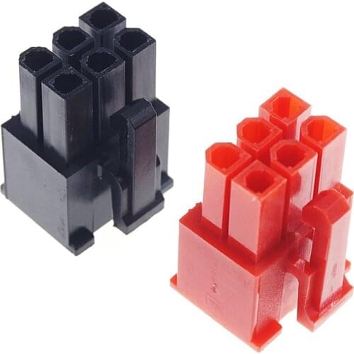 100pcs 5557 6 Position Molex 6 Pin Male Plug Housing 4.20 mm Pitch PC Computer PCI-E PCI Express Power connector Plastic Shell