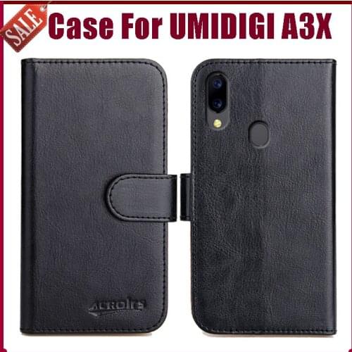 Hot! UMIDIGI A3X Case 5.7" 6 Colors Flip Soft Leather Phone Wallet Cover For UMIDIGI A3X Case Stand Card Slots