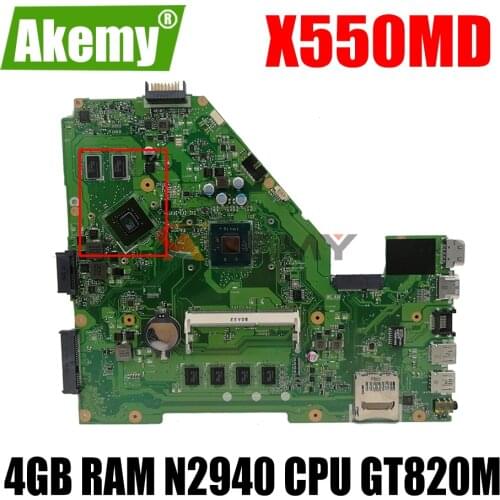 AKEMY X550MD Laptop Motherboard For ASUS X550MJ X550M Original Mainboard 4GB RAM N2940 CPU GT920M
