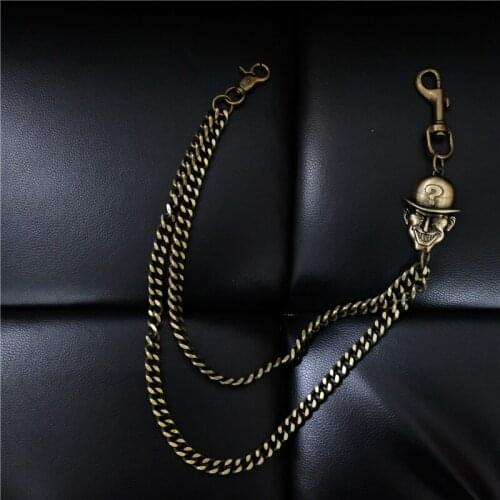 Skull Biker Jean Wallet Chains Bronze Ghost Rock Punk Hip-pop Metal Keychain Key Pant Chain Fashion Men Jewelry 2019 BL64