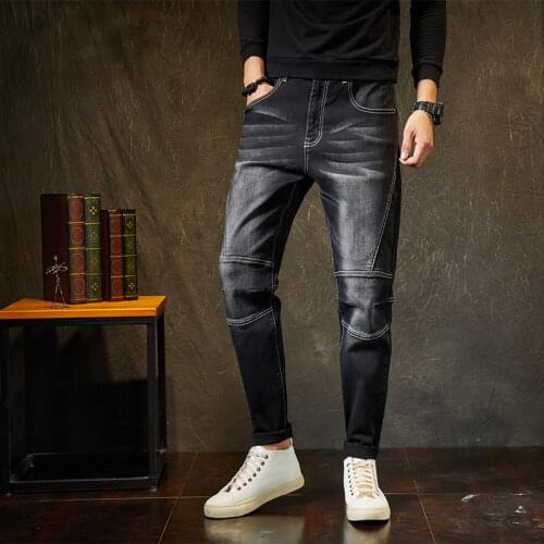 Fashion Long Jeans Men Black Pencil Pants Top Quality Trousers Loose Autumn Denim Elastic Harem Pants Mens Casual Jeans,730