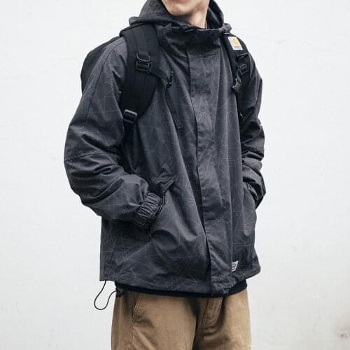 Mens Clothing Cargo Coat Male 2021 Spring Japanese Streetwear Hoodie Storm Suit High Quality Hip Hop Striped Jacket Harajuku