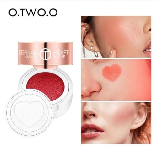 O.TWO.O Air Cushion Blusher Folding Heart Shape Shimmer Blush Rouge 4 Colors Easy To Wear Natural Face Contour Make Up T1509