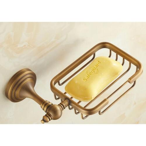 Wall Mounted Antique Brass Bathroom Soap Basket Bath Soap Dish Holders Bathroom Accessories Bba039