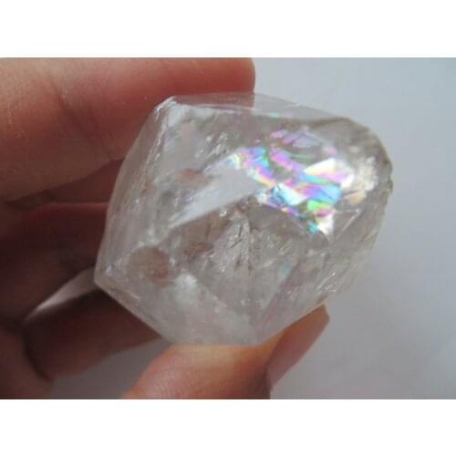 A Natural Clear Quartz Crystal Herkimer Diamond With Great Rainbows 61.8g