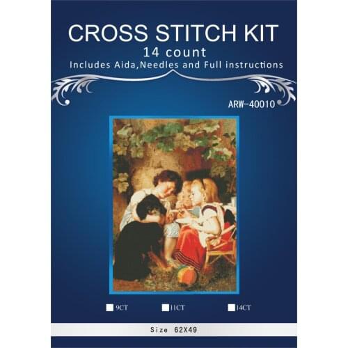 Oneroom reading book family Embroidery Needlework Crafts 14CT Unprinted DMC DIY Quality Cross Stitch Kits Handmade Arts Decor