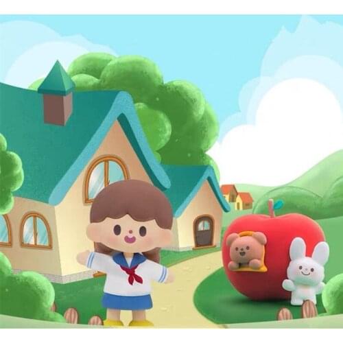 12 pcs/lot Original Looking for Unicorn Apple Village Series Blind Box 14 Style Toys Doll Random Anime Figure For Girls Gift