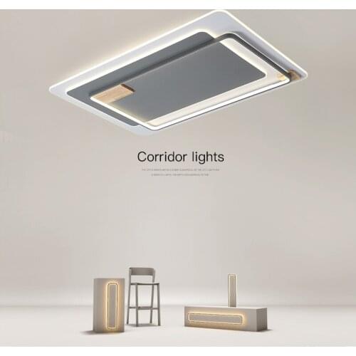 Modern LED ceiling lamp wooden lamp light fitting surface mounted living room bedroom Home Decor remote control