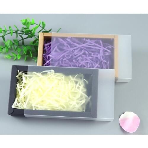 9 sizes Kraft black white gift packaging box with window kraft carton paper gift paper box with lid Gift carton cardboard box