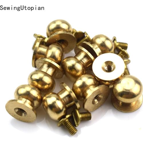 20Pcs 5mm Metal Alloy Knob Screw Rivets Studs DIY Crafts Leather Belt Watchband Round Monk Head Rivets Spikes Decor Nail Buckles