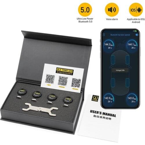 TPMS Bluetooth 5.0 External Alarm Tire Pressure Sensors Android iOS BLE TPMS Universal Waterproof Car Tire Pressure Sensor