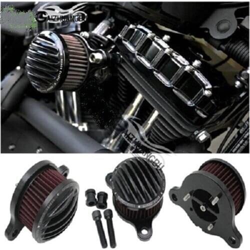 Motorcycle Air Filter Air Cleaner Intake Filter System Kit for Harley Sportster 48 XL883 1200 88+ Black