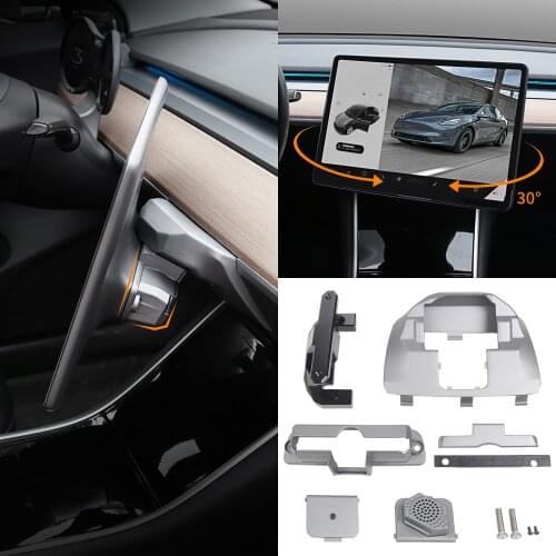 For Tesla Model 3 / Model Y Sreen Rotating Bracket Holder Removeable Screen Rotating Stand Holder Center Socket Gray