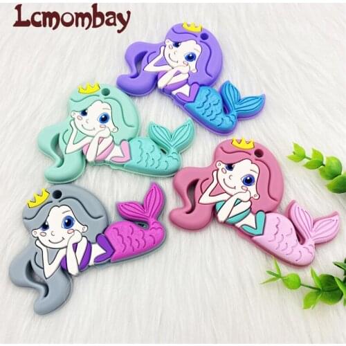 5/10pcs Mermaid Shape Chewing Pandent Accessories DIY Jewelry Pacifier Clip Teething Toy