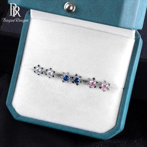 Bague Ringen S925 Stud Earrings For Women Sterling Silver 925 Jewelry Sweet Little Snowflake Ear-stud Female Wedding Gift Party