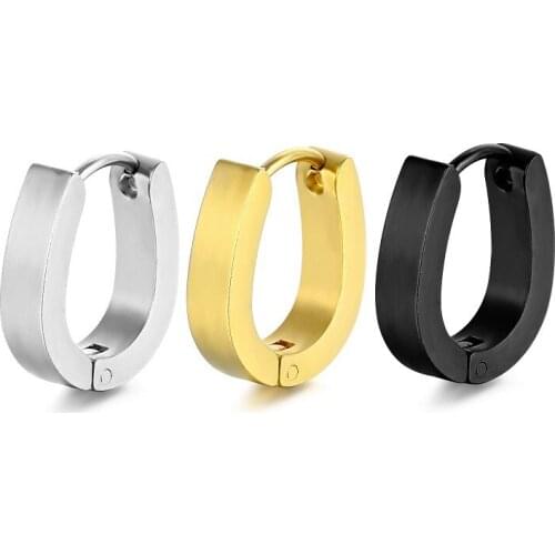 1.0mm Extra Thick Wire French Earrings U-shaped Design Brand Hoop Earring For Women Titanium Steel Ear Bone Buckle Gold Earrings