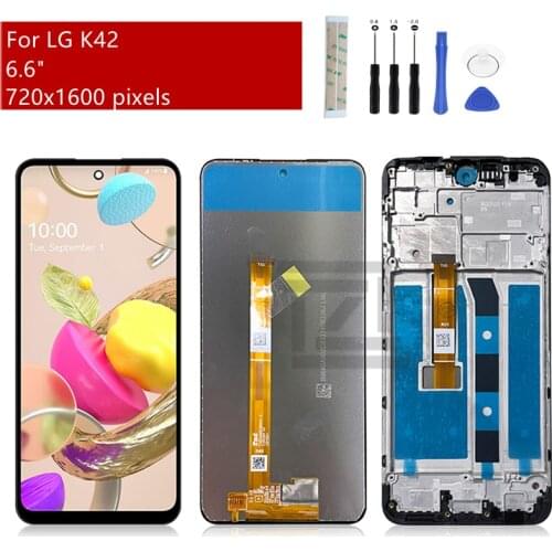 For LG K42 LCD Display Touch Screen Digitizer Assembly With Frame K420 LM-K420 Display Replacement Repair Parts 6.6"