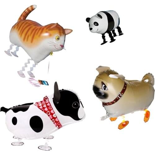 1pc standing cute animal bulldog panda 3d unicorn aluminum foil balloon birthday theme party decoration balloon children toys