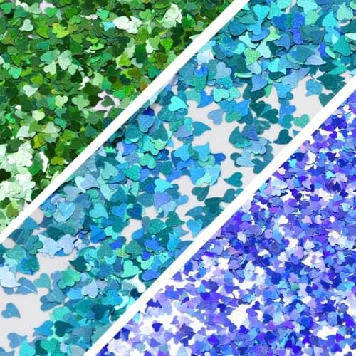 10g/Bag x1pcs Nail Glitter Flake 12-Option Mix-Color Heart-Shape Ultra-thin Holographic Flakes DIY Nail Art Glitter Flakes x1pcs