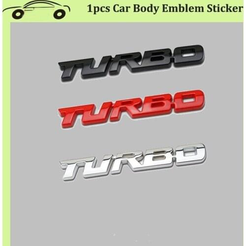 1X car 3D Metal turbo label car body Emblem Sticker Decoration badge for TURBO Logo Car Accessories Car Styling