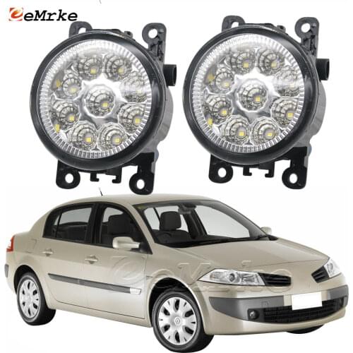 2PCS Car Styling 9-Pieces LED Fog Light Lamp H11 12V Halogen Fog Lights DRL for Renault Mégane II Typ M 2003-2010 Megane CC RS