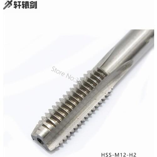 2pcs M12 HSS Straight Flute Machine Thread Tap M12x1.25 M12x1 M12X1.5 13X1.75 HSS H2 Tap Bit Right Hand Threading Drill Tool