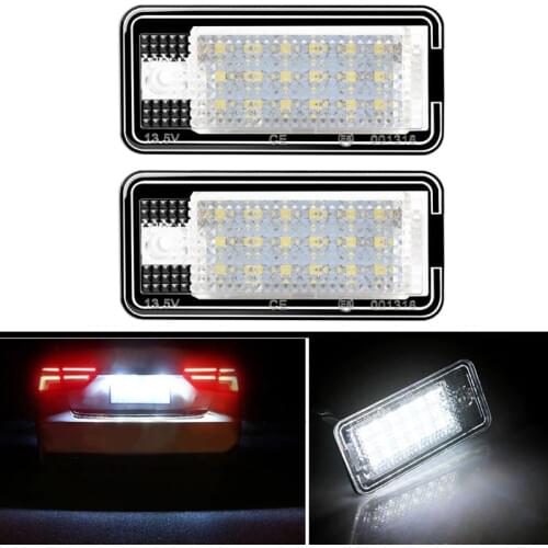 2Pcs/Pair 18 LED 6500K License Number Plate Light Lamp Vehicle Car Light For A3 S3 A4 S4 A6 C6 A8 S8 Q7 Car Styling Accessories