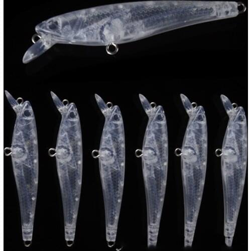 20PCS 6.7cm 3.30g Blank Nude Minnow Baits Crank Pencil Minnow Bait Unpainted Lure Bodies Fishing Bait