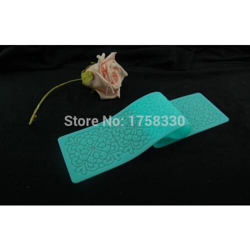 2016 NEW Free shipping 39*7CM Flower Shape Silicone sugar Lace Mat Cake Decorating Tool fondant Embossing Mold