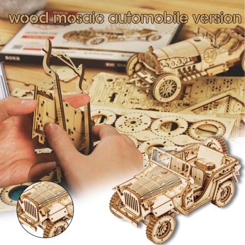 2020 DIY Manual Splicing Model Of 3D Childrens Wooden Mechanical Transmission Puzzle Wooden Splicing Toys Kids Gifts