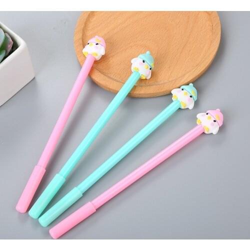 40 pcs Cartoon Creative Stationery Student Neutral Pen Cute Learning Supplies Water Black Needle Office Pen Kawaii School
