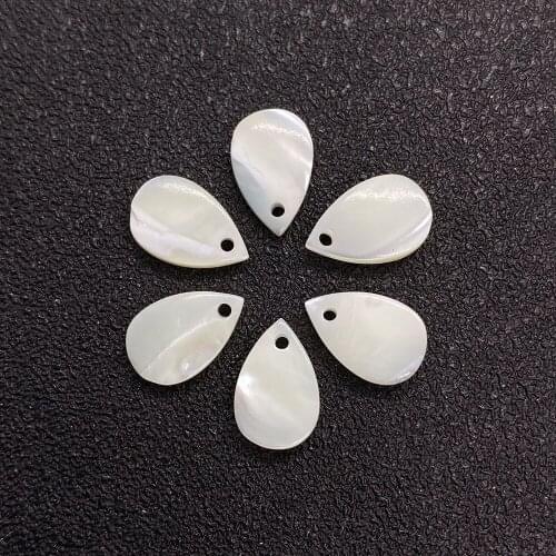 5pcs Natural Shell White Drop Shaped Loose Bead Pendant DIY Necklace Earrings Jewelry Accessories Making Fashion Decoration