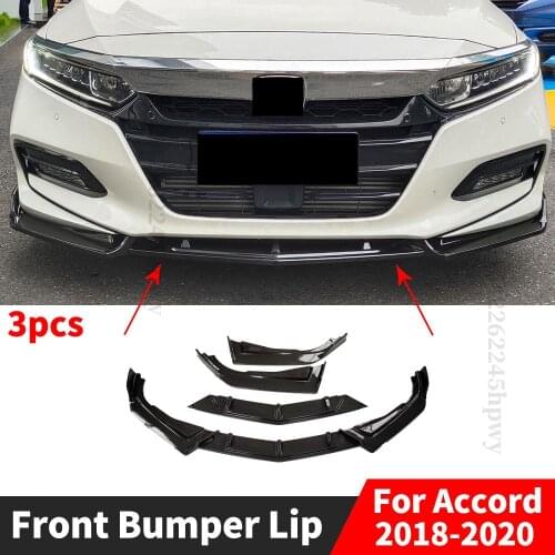 Front Bumper Lip Chin Tuning Accessories Splitter Carbon Fiber Look Body Kit Diffuser Modified For Honda Accord 2018 2019 2020