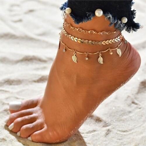 New Fashion Simple Heart Female Anklets Foot Jewelry Leg New Anklets On Foot Ankle Bracelets For Women Leg Chain Gifts