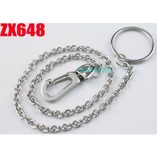 Hipster Strong Round wire stainless steel keychain key chain Keyring Wallet Belt Ring Clip 10pcs ZX648