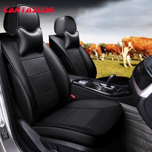 CARTAILOR Cowhide Custom Fit Seat Covers for Renault Captur Car Seat Cover Genuine Leather Automobiles Seats Cushion Support Set